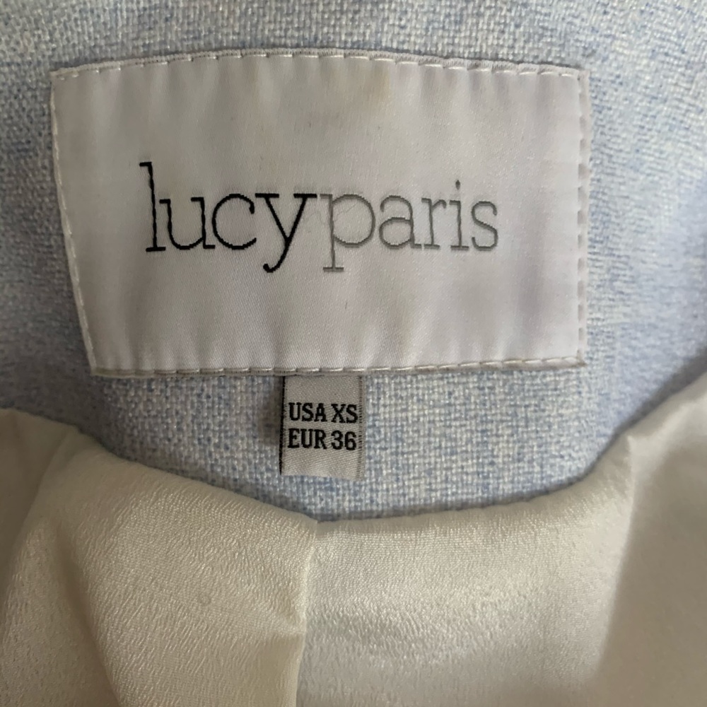 Lucy Paris Blue Cropped Blazer - Picture 2 of 6